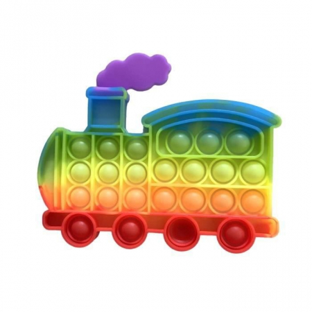 Jucarii, Copii & Bebe - Jucarie antistres din silicon, Flippy, Pop It Now and Flip It, Tren, Multicolor