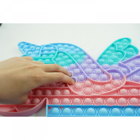 Jucarie antistres din silicon Flippy, Pop it Now and Flip It ,Unicorn cu aripi ,Curcubeu [3]