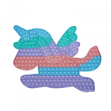 Jucarii, Copii & Bebe - Jucarie antistres din silicon Flippy, Pop it Now and Flip It ,Unicorn cu aripi ,Curcubeu
