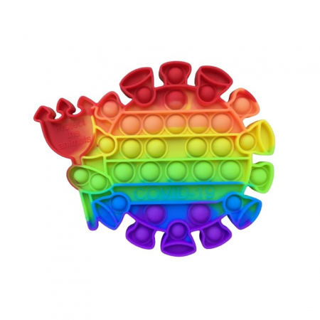 Jucarii, Copii & Bebe - Jucarie antistres din silicon, Flippy, Pop It Now and Flip It, Virus, Multicolor