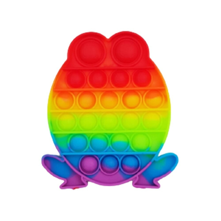 Jucarii senzoriale - Jucarie antistres din silicon, Pop It Now and Flip It, Broscuta, Multicolor