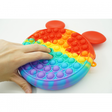 Jucarie antistres din silicon, Pop it Now and Flip It, Flippy, Geanta, Model 1, Multicolor [3]