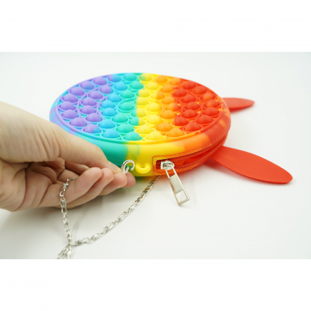 Jucarie antistres din silicon, Pop it Now and Flip It, Flippy, Geanta, Model 3, Multicolor [4]