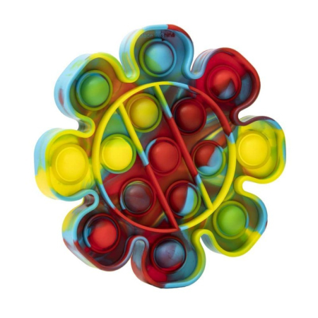 Jucarie antistres din silicon, Pop it Now and Flip It, Floare, Multicolor [3]