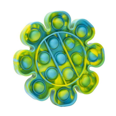 Jucarii senzoriale - Jucarie antistres din silicon, Pop it Now and Flip It, Floare, Multicolor