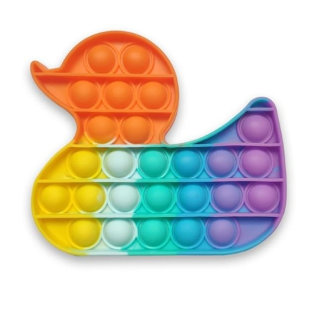 Jucarii senzoriale - Jucarie antistres din silicon, Pop It Now and Flip It, Ratusca, Multicolor