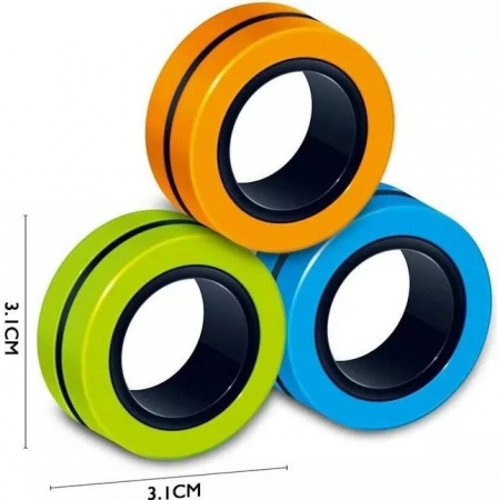 Jucarie antistres Flippy, inele magnetice, 3 piese, Multicolor [5]