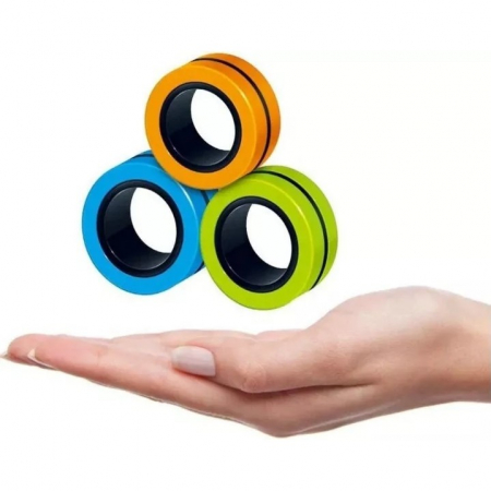 Jucarie antistres Flippy, inele magnetice, 3 piese, Multicolor [4]