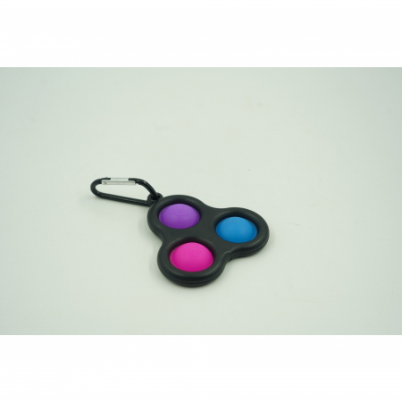 Jucarie antistres, Pop it, tip breloc, triunghi, 8 cm, multicolor, Negru [1]