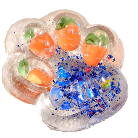 Sub 99 Lei - Jucarie Antistres Squishy, Flippy, cu Revenire Lenta, Labuta de Pisica Pufoasa, 7.5 cm, Ambalaj Transparent, Model 270526 Multicolor