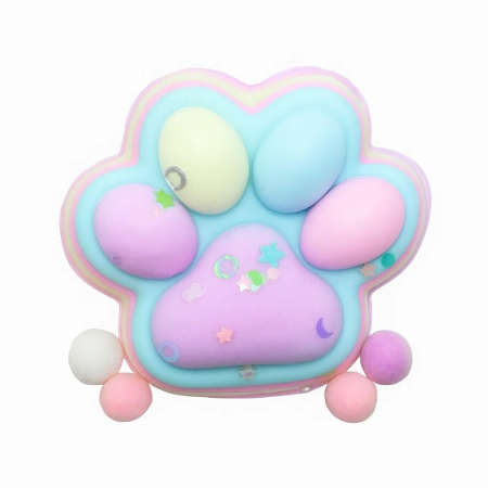 Jucarie Antistres Squishy, Flippy, cu Revenire Lenta, Labuta de Pisica Pufoasa, 7.5 cm, Ambalaj Transparent, Model 27053, Multicolor [1]