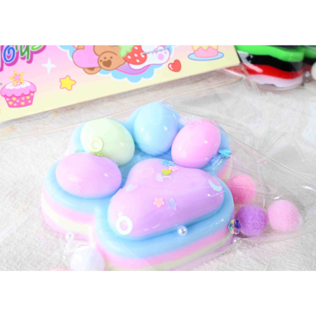 Jucarie Antistres Squishy, Flippy, cu Revenire Lenta, Labuta de Pisica Pufoasa, 7.5 cm, Ambalaj Transparent, Model 27053, Multicolor [2]