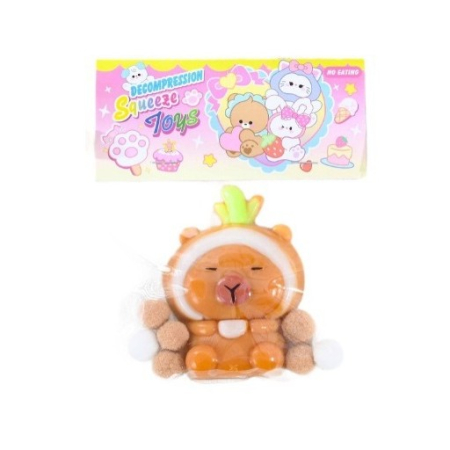 Sub 99 Lei - Jucarie Antistres Squishy, Flippy, cu Revenire Lenta, Model Capybara, 7cmx6.5 cm, din TPR, Ambalaj Transparent, Maro