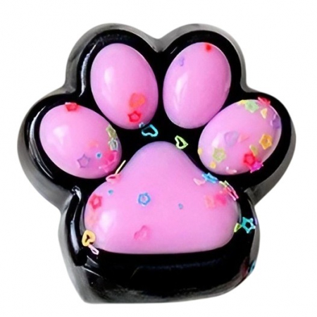 Jucarii, Copii & Bebe - Jucarie Antistres Squishy, Flippy, cu Revenire Lenta, Model Labuta de Pisica, 6.8x6.2 cm, 55g, Ambalaj Transparent, Roz Deschis