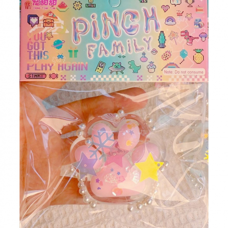 Jucarie Antistres Squishy, Flippy, cu Revenire Lenta, Model Labuta de Pisica, 6x5.5 cm, 70g, Ambalaj Transparent, Roz-Transparent [0]