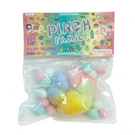 Jucarii, Copii & Bebe - Jucarie Antistres Squishy, Flippy, cu Revenire Lenta, Model Labuta de Pisica Pufoasa, 6x6 cm, 70g, Ambalaj Transparent, Multicolor