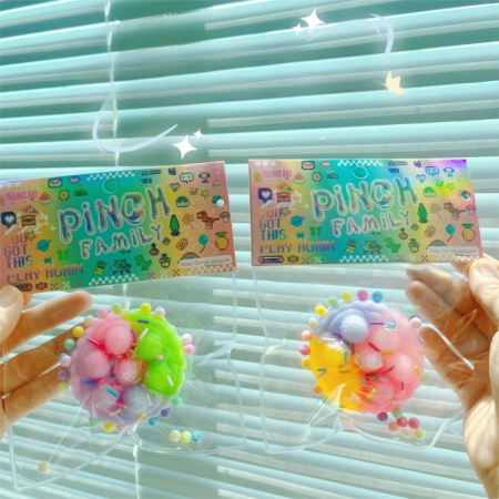 Jucarie Antistres Squishy, Flippy, cu Revenire Lenta, Model Prajiturica, 6x6 cm, 60g, Ambalaj Transparent, Multicolor [1]