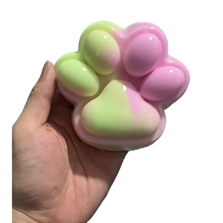 Sub 99 Lei - Jucarie Antistres Squishy, Flippy, cu Revenire Lenta, Squeeze Pinch Family, Model Cat Paw, 12.5x10.5 cm, 220g, Ambalaj Transparent, Model 021, Multicolor