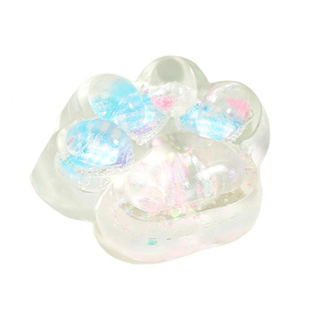 Sub 99 Lei - Jucarie Antistres Squishy, Flippy, Labuta de Pisica Pufoasa, cu Revenire Lenta, 7 x 6.5 cm, Model Inima, Multicolor