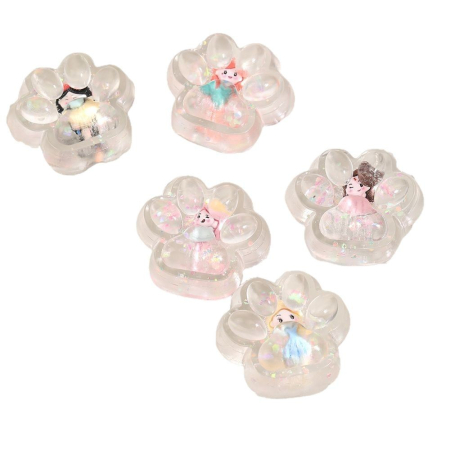 Jucarie Antistres Squishy, Flippy, Labuta de Pisica Pufoasa, cu Revenire Lenta, 7 x 6.5 cm, Model Printesa, Multicolor [6]