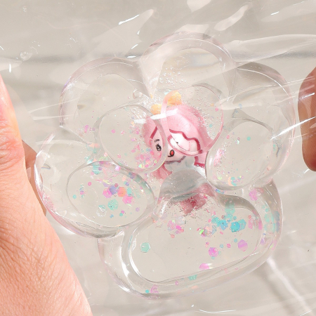 Jucarie Antistres Squishy, Flippy, Labuta de Pisica Pufoasa, cu Revenire Lenta, 7 x 6.5 cm, Model Printesa, Multicolor [4]