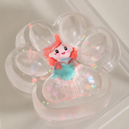 Jucarie Antistres Squishy, Flippy, Labuta de Pisica Pufoasa, cu Revenire Lenta, 7 x 6.5 cm, Model Printesa, Multicolor [9]