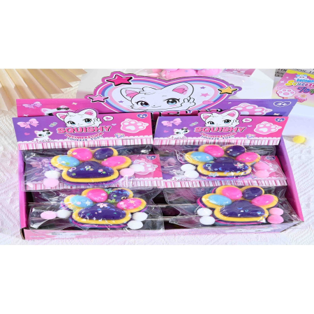 Jucarie Antistres Squishy, Flippy, Labuta de Pisica Squeeze Toys, cu Revenire Lenta, 7.5 cm, Model 270514, Multicolor [3]