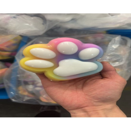 Jucarie Antistres Squishy, Flippy, Labuta de Pisica Squeeze Toys, cu Revenire Lenta, 7.5 cm, Model 270530, Multicolor [1]