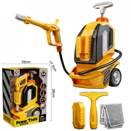 Jucarii si Jocuri - BF-Jucarie Aparat de Spalat cu Presiune, Flippy, Spalator Auto, Interactiv, Material Plastic, Accesorii Incluse, 38x26x17.5 cm, Portocaliu