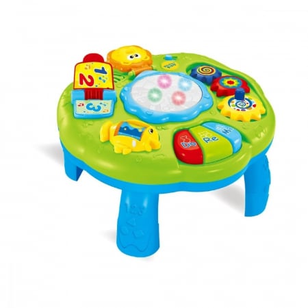 Jucarie bebelusi Noriel Bebe Minibo, Masuta cu activitati, Clape de pian, Oglinda rabatabila si ilustratii [1]