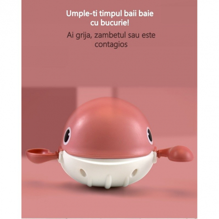 * LICHIDARE STOC * Jucarie de baie pentru copii, Flippy, balena roz - [3]