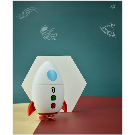 Jucarie de baie pentru copii, Flippy, Racheta de apa, 11 cm, Alb [6]