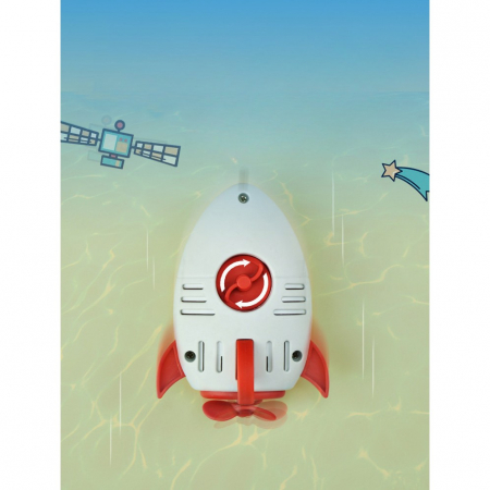 Jucarie de baie pentru copii, Flippy, Racheta de apa, 11 cm, Alb [2]