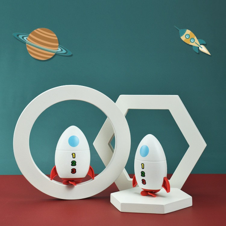 Jucarie de baie pentru copii, Flippy, Racheta de apa, 11 cm, Alb [9]