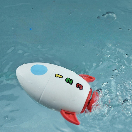 Jucarie de baie pentru copii, Flippy, Racheta de apa, 11 cm, Alb [1]