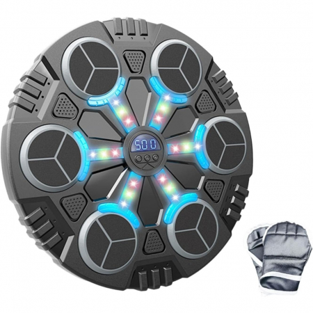 *LICHIDARE STOC* Jucarie de Boxat cu Muzica si Lumini, Flippy, Manusi Incluse, Bluetooth, Incarcare USB, Aplicare cu Ventuze, 6 Tinte, 32x27x3.5 cm, 930 g, Negru [3]