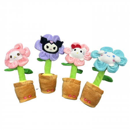 Jucarie de Plus Interactiva, Flippy, cu Acumulator si Cablu USB, 120 Cantece, Model Pisicuta Vorbitoare si Dansatoare, 33 x 12 cm Functie de Imitare si Inregistrare, Multicolor [3]