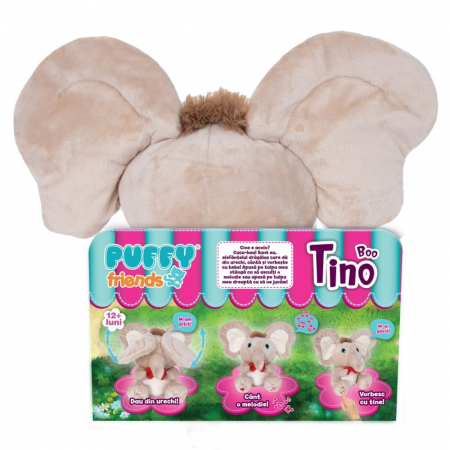 Jucarie de plus interactiva Puffy Friends, Tino Boo Elefantel, Bej [6]