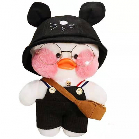 Jucarii, Copii & Bebe - Jucarie de plus Ratusca Lalafanfan Flippy, Haine si Accesorii Random, Alb