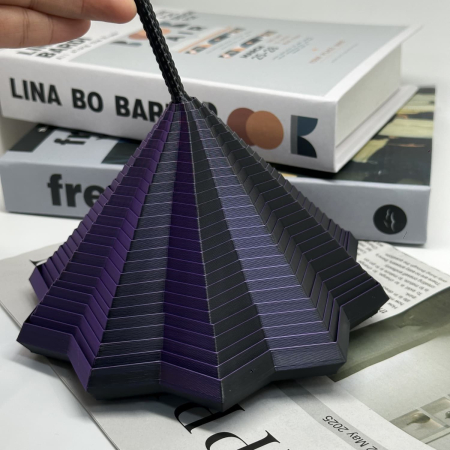 Jucarii, Copii & Bebe - Jucarie decompresie, Stea 3D octogonala, maner spirala turn magic geometric, 8.6 cm, Negru Mov