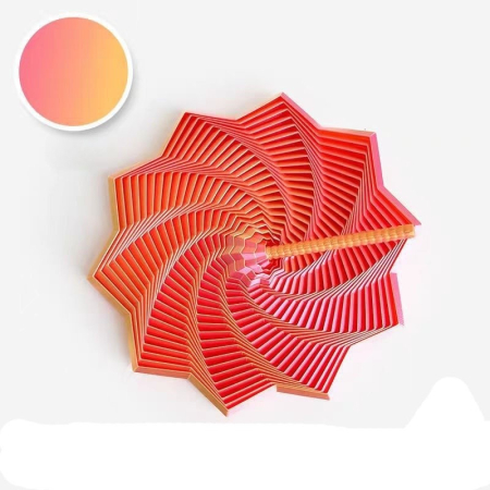 Jucarii, Copii & Bebe - Jucarie decompresie, Stea 3D octogonala, maner spirala turn magic geometric, 8.6 cm, Roz Auriu