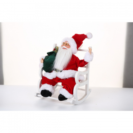 Jucarie decorativa, Flippy, Mos Craciun, 30 cm x 18 cm, grosime 18 cm, lana, tesatura de plus, poliester, interior/exterior [3]