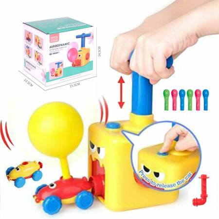 Lichidare Jucarie distractiva Pompa de umflat baloanele, lansator cu 2 masinute, Avaleea [1]