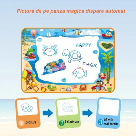 Jucarie educativa de colorat cu apa, covorasul magic, 100x70 cm [3]