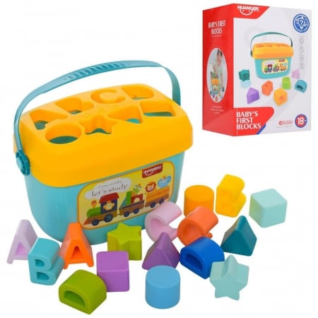 Jucarie educativa galetusa de sortare cu 16 forme geometrice si litere, Huanger [3]