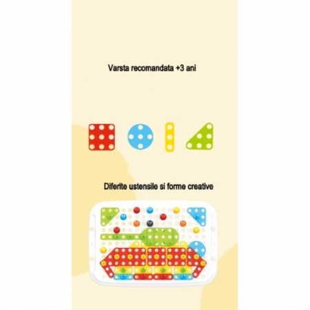 Jucarie educativa valiza cu bormasina, 258 piese, 6 in 1 [2]