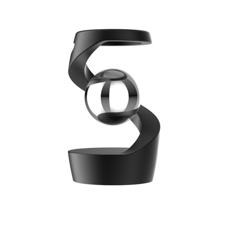 Kendama - Jucarie Fidget pentru Adulti, Flippy, Giroscop Levitant de Birou, Jucarie Anti-Stres pentru Adulti, Spinner Flotant cu Iluzie Optica Hipnotica, 65x42x42 mm, 145 gr, Negru