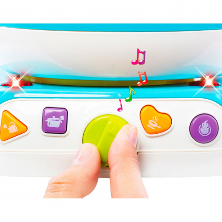 Jucarie interactiva bebe, Oala magica de gatit cu forme, sunete si lumini, Albastra [2]