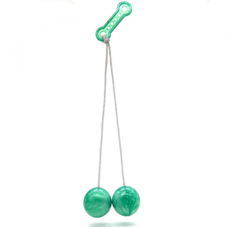 Jucarii, Copii & Bebe - Jucarie interactiva cu bile, Flippy, Clackers ball, antistres, Verde, 40 mm