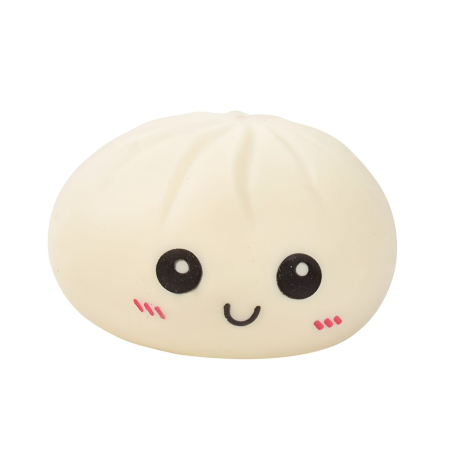 Jucării, copii și bebe - Jucarie Interactiva Dumpling Squishy, Flippy, Model Cifla Aburita, Jucarie Antistres pentru Copii si Maturi, Efect Calmant cu Revenire Lenta, 10 x 10 cm, Bej